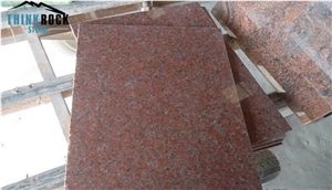 Polished India Red Granite Floor Covering Tiles