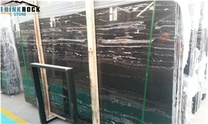 Polished Silver Dragon Marble Slabs Black Marble Floor Covering Tiles