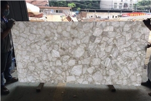White Crystal Gemstone Tiles/Gem Stone Slabs/Semi-Precious Stone