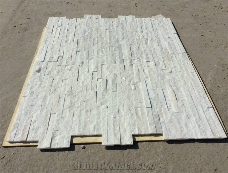 White Stacked Stone Interior Exterior Wall Covering