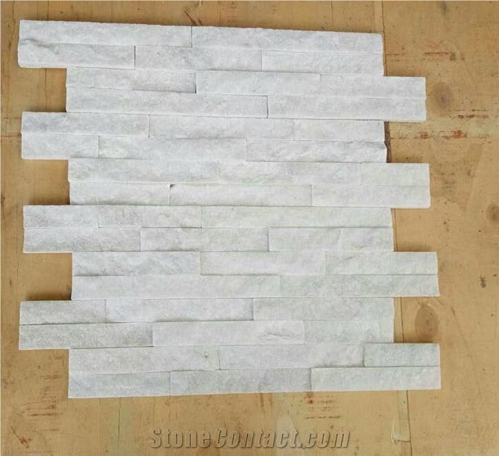 White Stacked Stone Interior Exterior Wall Covering