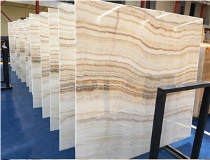 White Wooden Onyx Slab Onyx Wall Covering