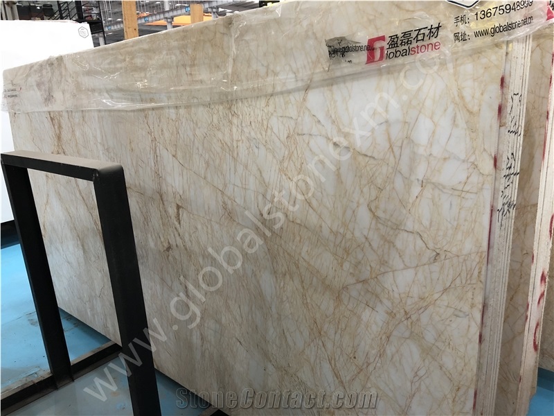 Elegant Golden Spider Marble Slabs Tiles Bath Wall