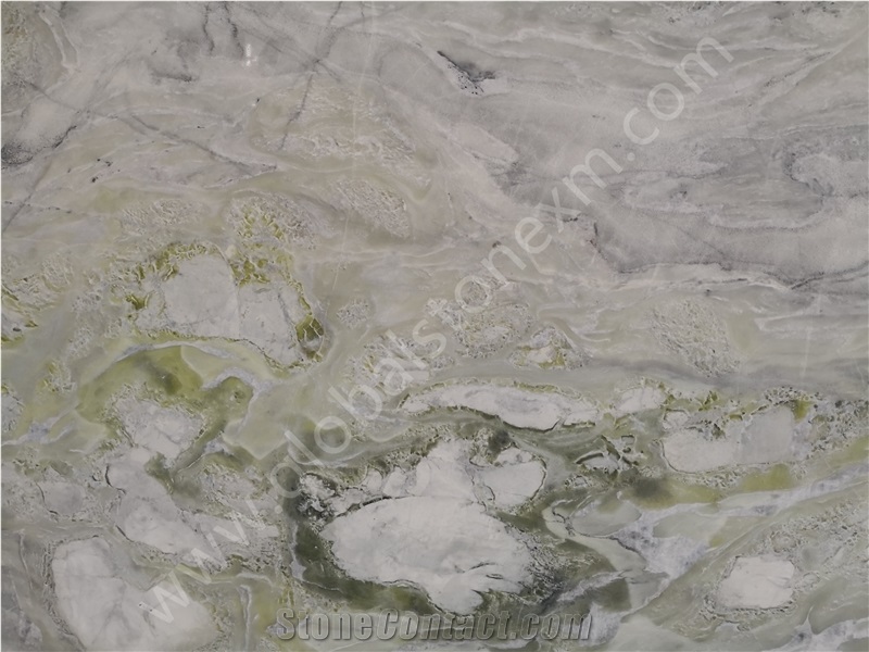 Exquisite Magic Seaweed Green Mable Slabs Tiles Custom-Made