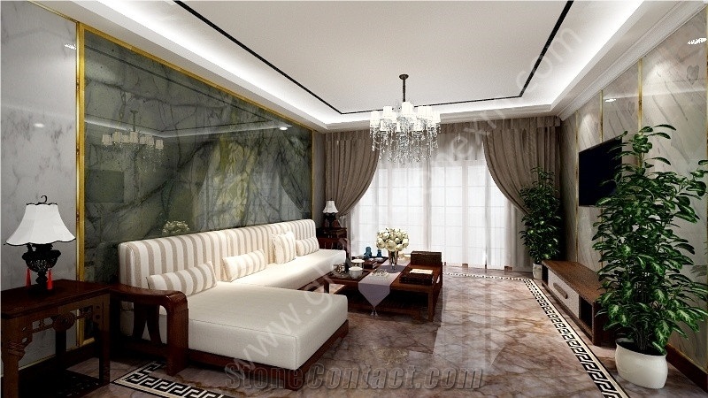 Luxurious Peacock Green Marble Tabletops