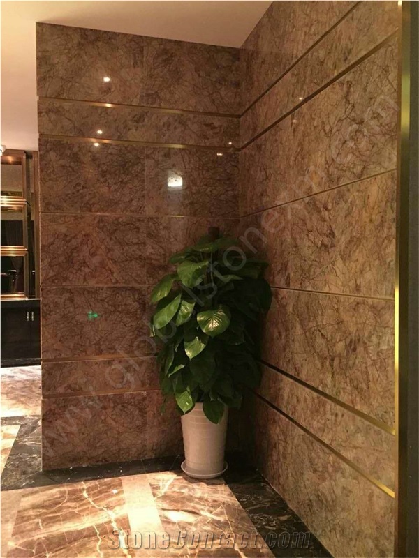 Violet Gold Marble Slabs for Elegant Hotel Interior Decorations