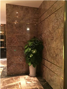 Violet Gold Marble Slabs for Elegant Hotel Interior Decorations