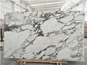 White Statuario Arabescato Marble Slabs Commercial/Residential Project