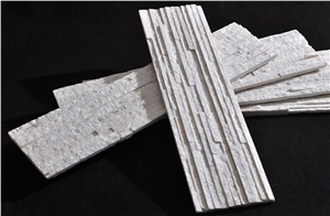 China White Quartite Veneer Stone Stacked Stone Wall Cladding