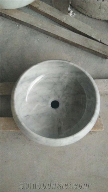 Nero Marquina Marble Basin, Round Wash Basin,White Onyx Sinks
