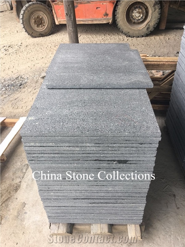 China Green Porphyry Flamed Floor Paving Tiles Pavers