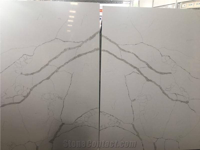 Artificial Stone Calacatta White Marble Slabs&Tiles