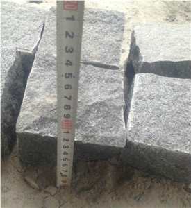G654 Grey Black Granite Driveway Paving Cobble Cubes Stone Pavers