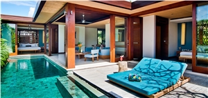 Bali Hijau Stone Swimming Pool Pavers, Sukabumi Green Tuff Pool Coping
