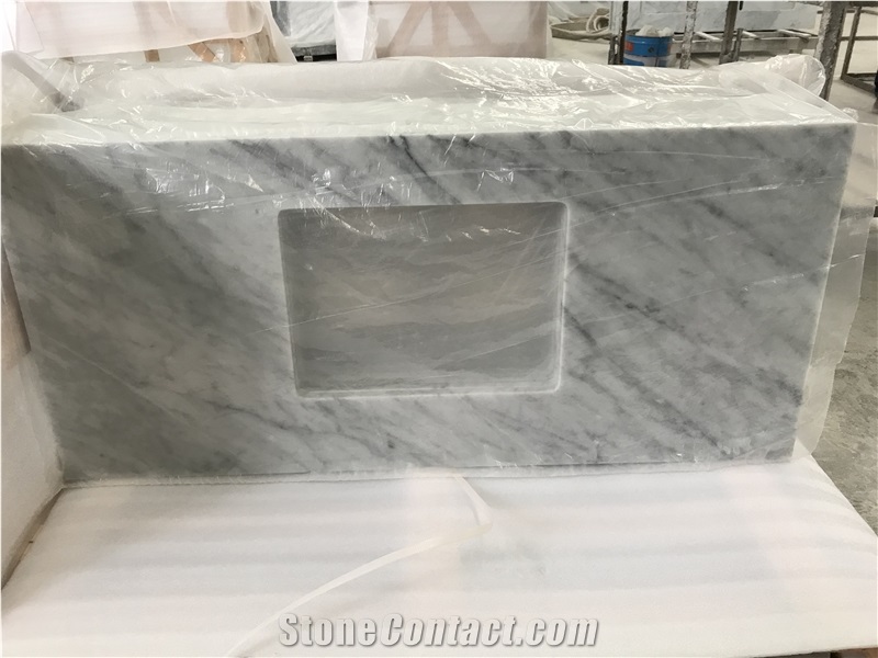 Bianco White Marble Bathroom Counter Vanity Tops Backsplash