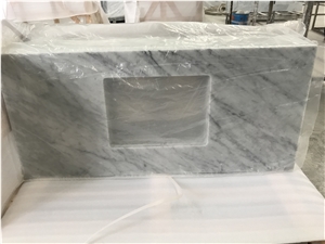 Bianco White Marble Bathroom Counter Vanity Tops Backsplash