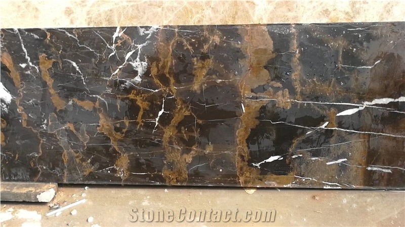 Black Portoro Gold Fantasy Black Flower Marble Bathroom Vanity Tops