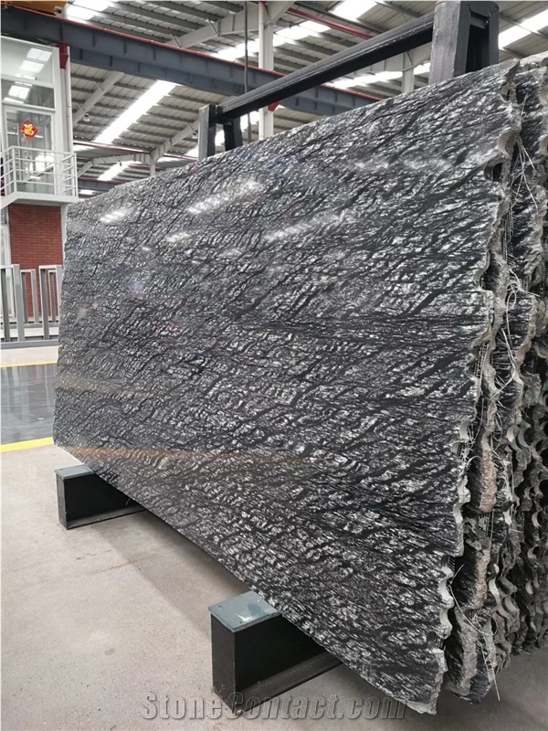 Diamond Meteor Black Grey Marble Slabs for Wall Floor Tiles,Bath Tops