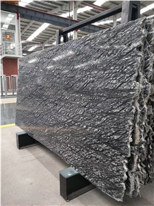 Diamond Meteor Black Grey Marble Slabs for Wall Floor Tiles,Bath Tops