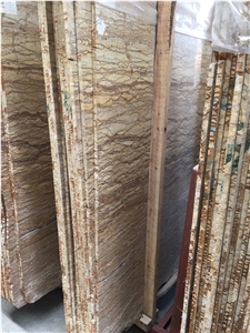 France Golden Walnut Travertine Slabs,Wall Floor Polished Tiles