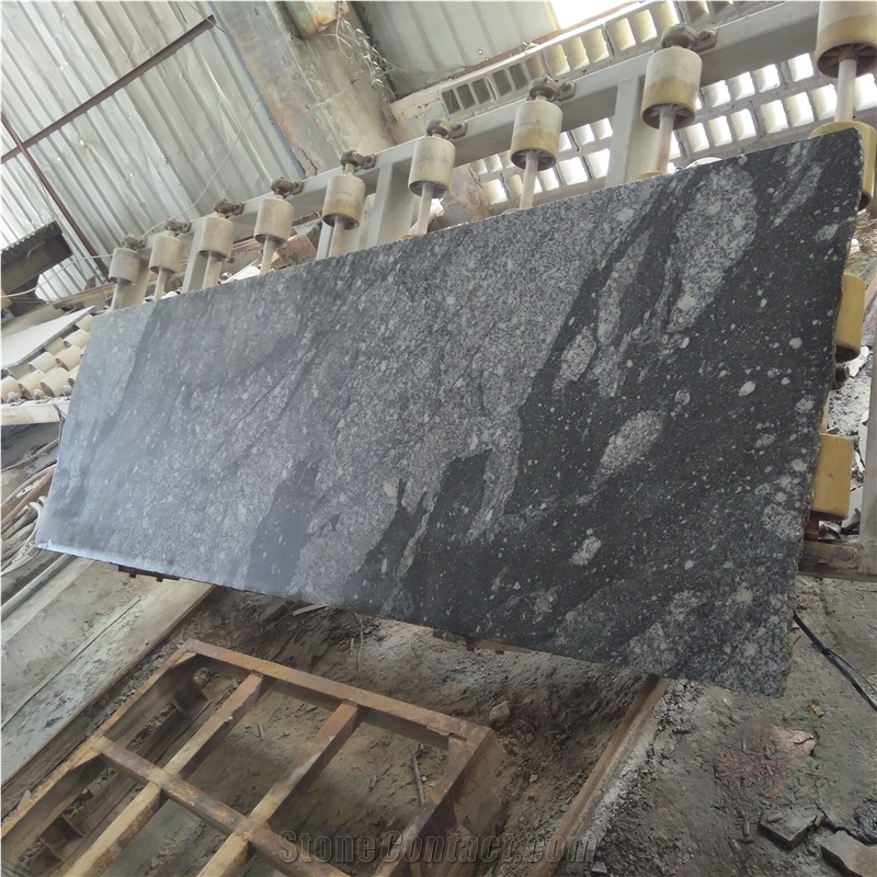 Gray Grey Landscape Watermarks Nero Santiago Granite Slabs,Tiles from