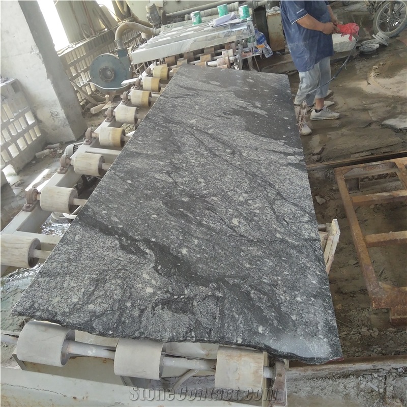Gray Grey Landscape Watermarks Nero Santiago Granite Slabs,Tiles from