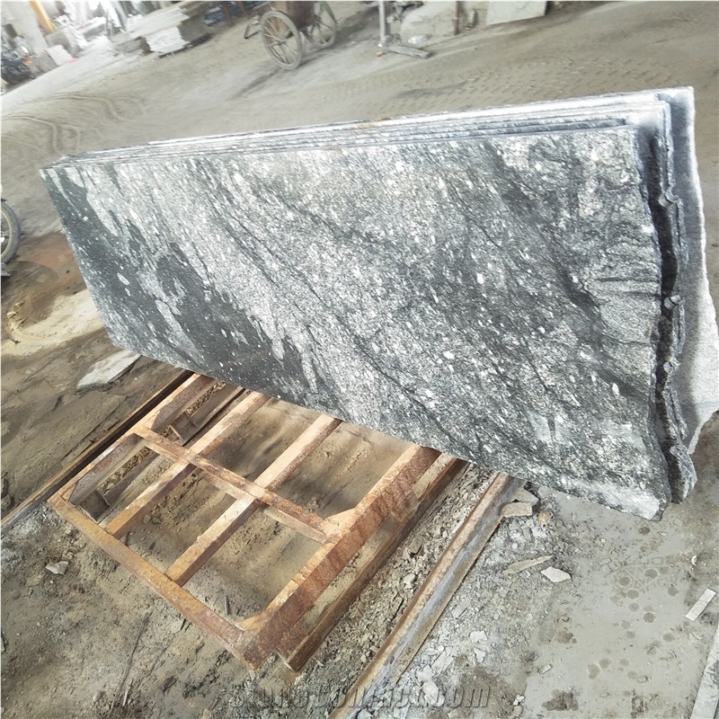 Gray Grey Landscape Watermarks Nero Santiago Granite Slabs,Tiles from