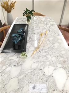 Italian Arabescato White Big Flower Marble Tabletops,Tea Table