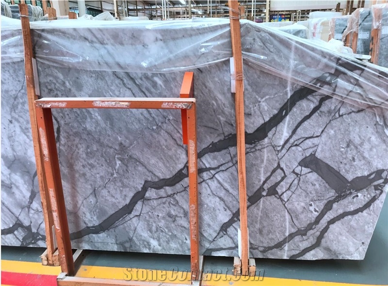 New Calacatta White Grey Marble Slabs,Wall Floor Polished Tiles