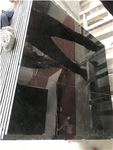 Oriental Black Nero Marquina Marble Tiles Slabs Skirtings