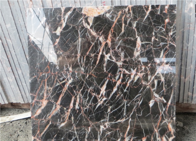 Rosso Portoro Marble Slabs,Polished Floor Wall Tiles,Cut-To-Size