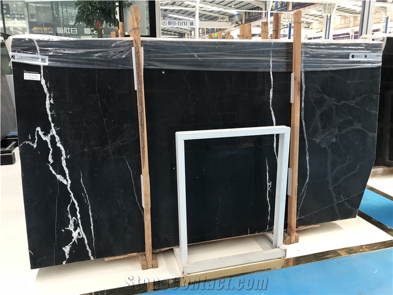 White in the Night Black Marble Slabs,Polished Tiles,Cut-To-Size