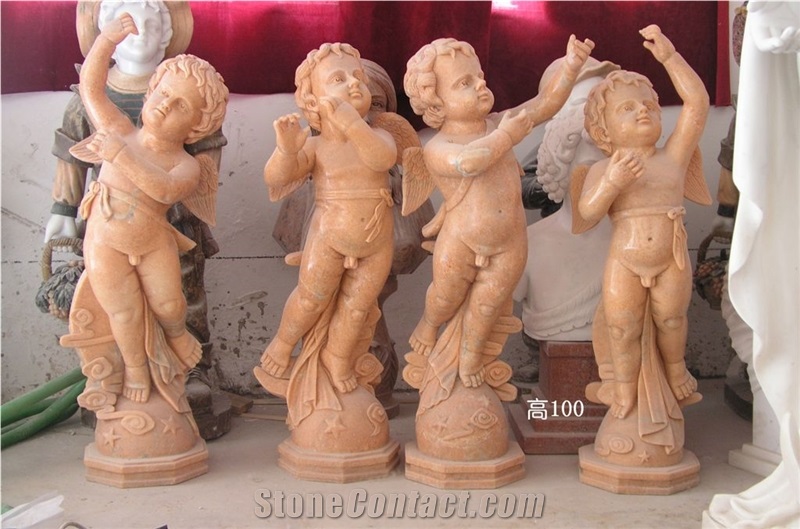 Beige Marble Statues, Human Sculpture,Handcarved,Abstract Sculpture