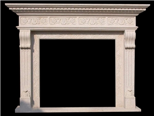 Fireplace Mantel,White Marble Fireplace,Western Style,Handcrafted