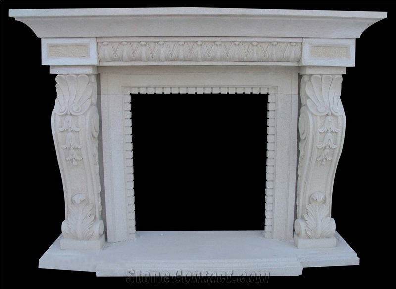 Fireplace Mantel,White Marble Fireplace,Western Style,Handcrafted
