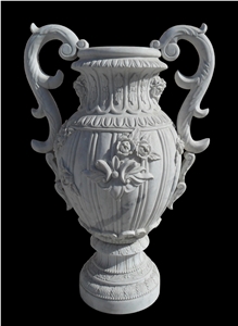 Handcarved Marble Flower Pots Garden Vase