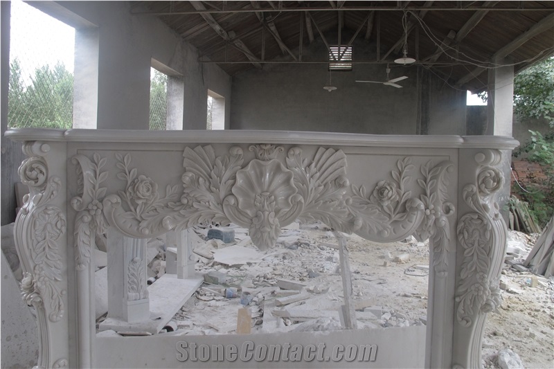 Hunan White Marble Fireplace Mantels