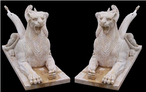Marble Hand Carved Animals Statue Sculptured