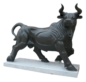 Marble Hand Carved Ox Statue Sculptured Animals