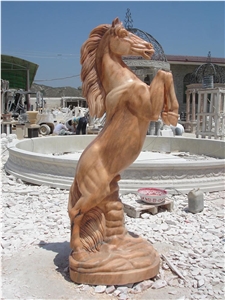 Marble Hand Carvedhorse Statue Sculptured