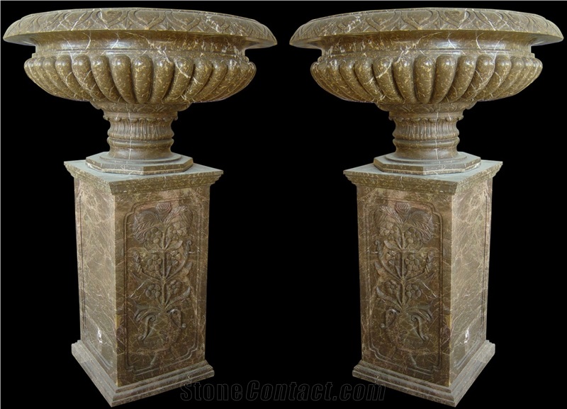 Marble Handcarved,Sculptured Stone Flower Pot/Marble Vases