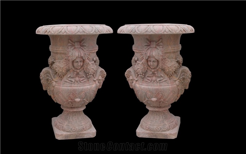 Marble Handcarved,Sculptured Stone Flower Pot/Marble Vases