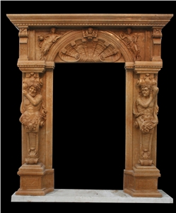 Marble Sculptured Door Surround, Western Style Handcarved Door