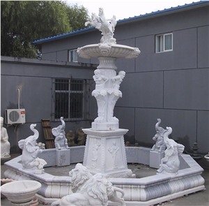 Sculptured Garden Fountain/Handcarved Stone Wall Fountains
