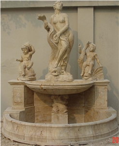 Sculptured Garden Fountain/Handcarved Stone Wall Fountains