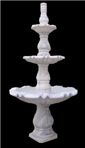 Sculptured Garden Fountain/Handcarved Stone Wall Fountains,White