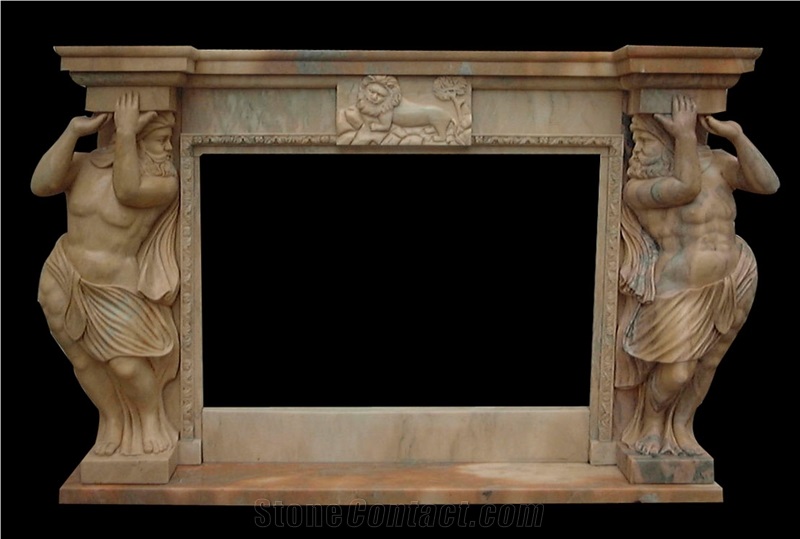 White Marble Fireplace Railing Column Capital Carving Customized Stone