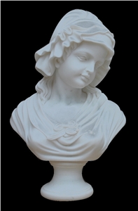 White Marble Handcarved Portrait Human Sculptures,Western Style Statue