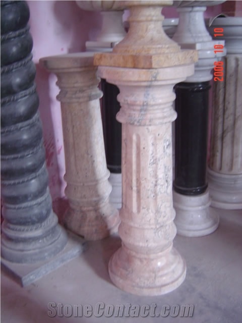 White Marble Pedestal Columns,White Western Style Sculptured Stone