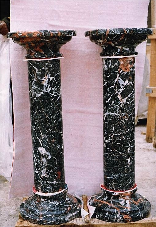 White Marble Pedestal Columns,White Western Style Sculptured Stone